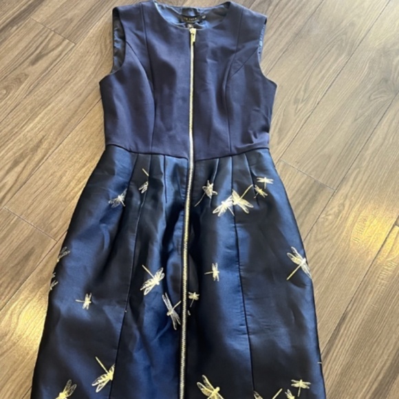 NWT Ted Baker Hartty Jacquard Dragonfly Dress- Size 1 - Picture 1 of 2